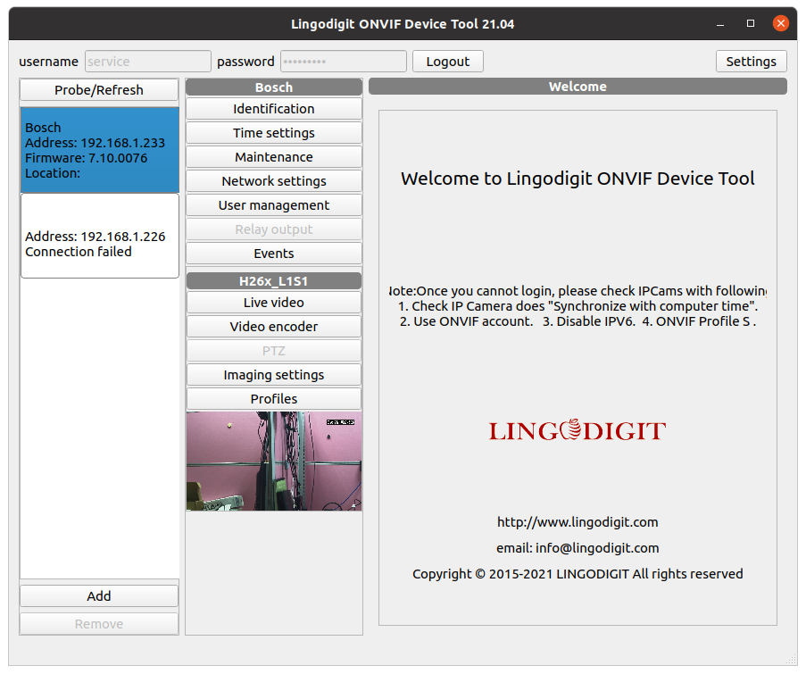 onvif device manager ubuntu