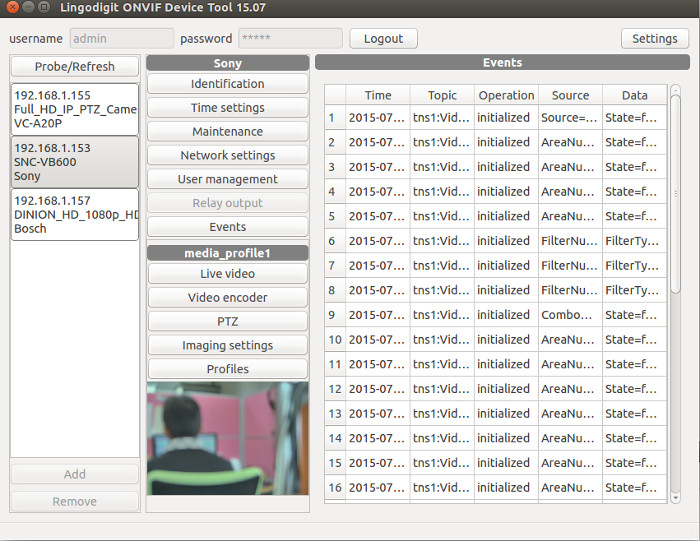 onvif device manager ubuntu